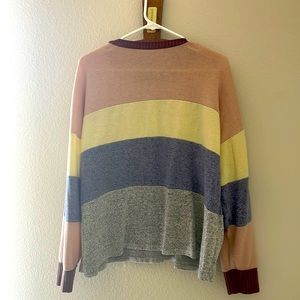 Kirious sweater; blue, grey, yellow, pink- comfy and light weight